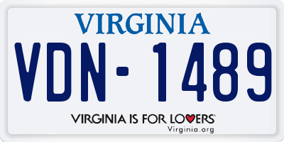 VA license plate VDN1489
