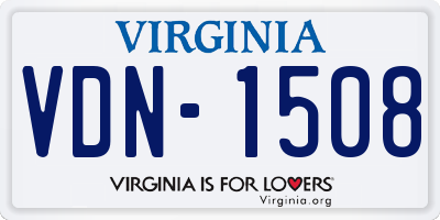 VA license plate VDN1508