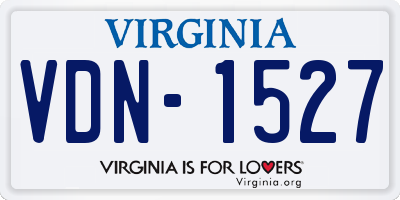 VA license plate VDN1527