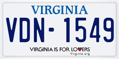 VA license plate VDN1549