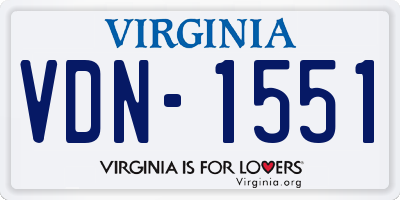 VA license plate VDN1551