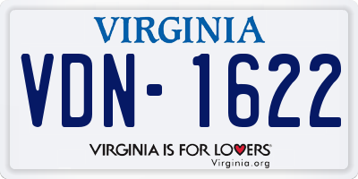 VA license plate VDN1622