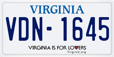 VA license plate VDN1645