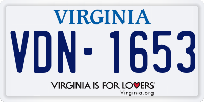 VA license plate VDN1653