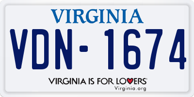 VA license plate VDN1674