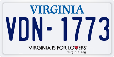 VA license plate VDN1773