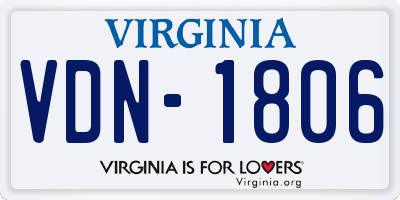 VA license plate VDN1806