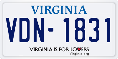 VA license plate VDN1831