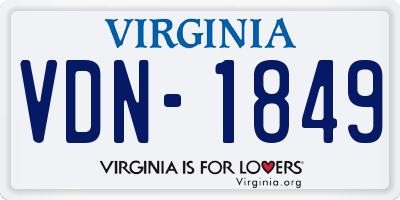 VA license plate VDN1849