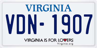VA license plate VDN1907