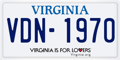 VA license plate VDN1970