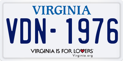 VA license plate VDN1976
