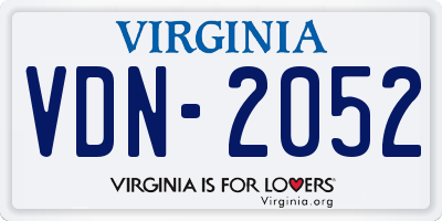 VA license plate VDN2052
