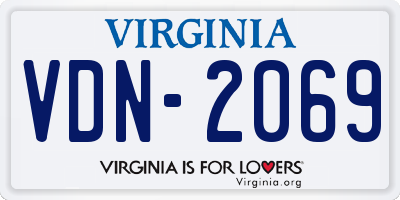 VA license plate VDN2069