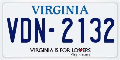 VA license plate VDN2132