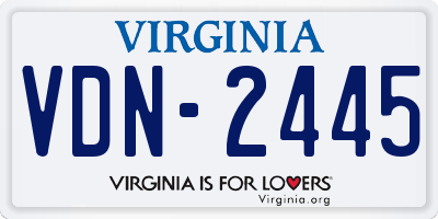VA license plate VDN2445