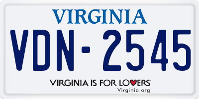 VA license plate VDN2545