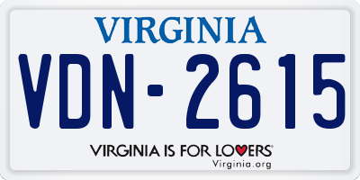 VA license plate VDN2615