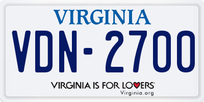 VA license plate VDN2700
