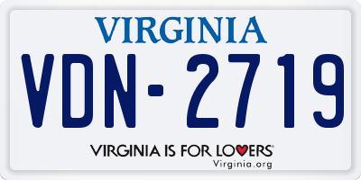 VA license plate VDN2719