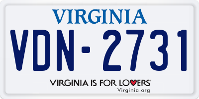VA license plate VDN2731