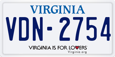 VA license plate VDN2754
