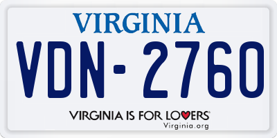 VA license plate VDN2760