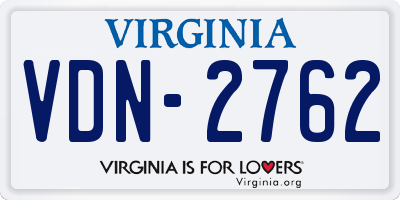 VA license plate VDN2762