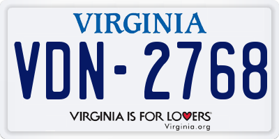VA license plate VDN2768
