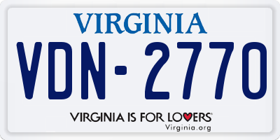 VA license plate VDN2770