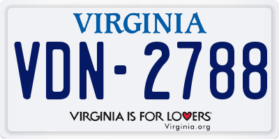 VA license plate VDN2788