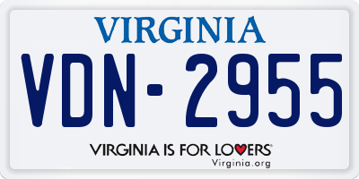 VA license plate VDN2955