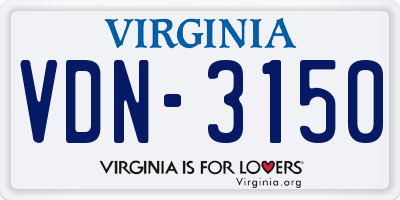 VA license plate VDN3150