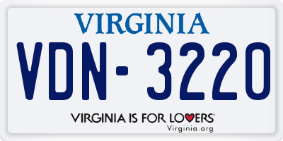 VA license plate VDN3220