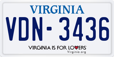 VA license plate VDN3436