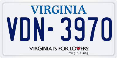 VA license plate VDN3970