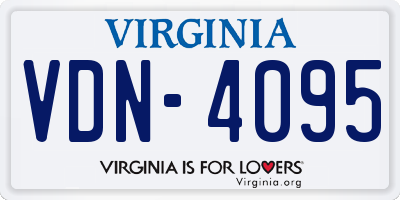 VA license plate VDN4095