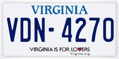 VA license plate VDN4270