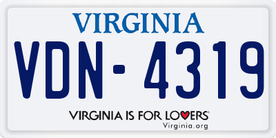 VA license plate VDN4319