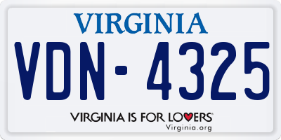 VA license plate VDN4325