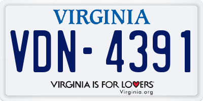 VA license plate VDN4391
