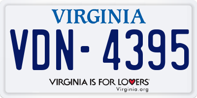 VA license plate VDN4395