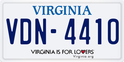 VA license plate VDN4410