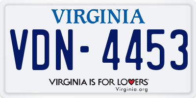 VA license plate VDN4453