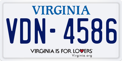 VA license plate VDN4586