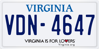 VA license plate VDN4647