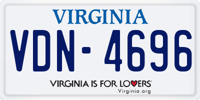 VA license plate VDN4696