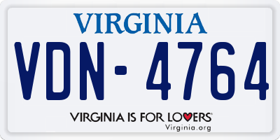VA license plate VDN4764