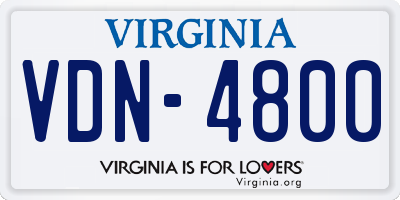 VA license plate VDN4800
