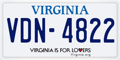 VA license plate VDN4822